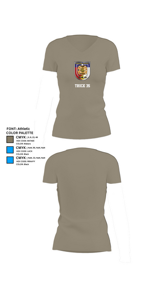 Womens Short Sleeve Vneck Shirt, Truck 35, , Teamtime, Team time, sublimation, custom sports apparel, team uniforms, spirit wear, spiritwear, sports uniforms, custom shirts, team store, custom team store, fundraiser sports, apparel fundraiser