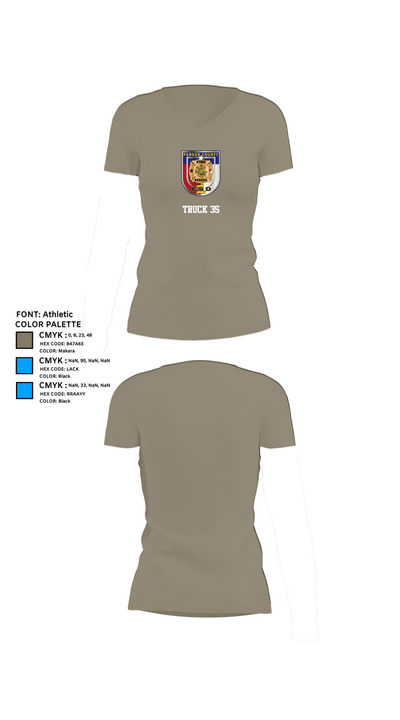Truck 35 66296032 Women's Short Sleeve V-neck Shirt - 64