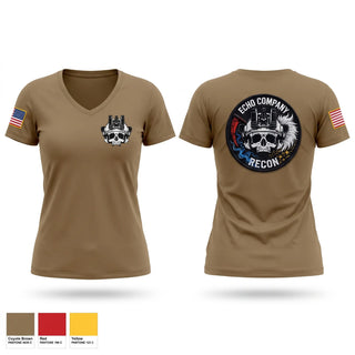 Womens Short Sleeve Vneck Shirt, ECHO COMPANY, 3-60TH IN, Army, Teamtime, Team time, sublimation, custom sports apparel, team uniforms, spirit wear, spiritwear, sports uniforms, custom shirts, team store, custom team store, fundraiser sports, apparel fundraiser
