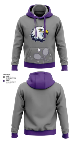Hoodie, Albion Purple Eagles, Tennis, Teamtime, Team time, sublimation, custom sports apparel, team uniforms, spirit wear, spiritwear, sports uniforms, custom shirts, team store, custom team store, fundraiser sports, apparel fundraiser