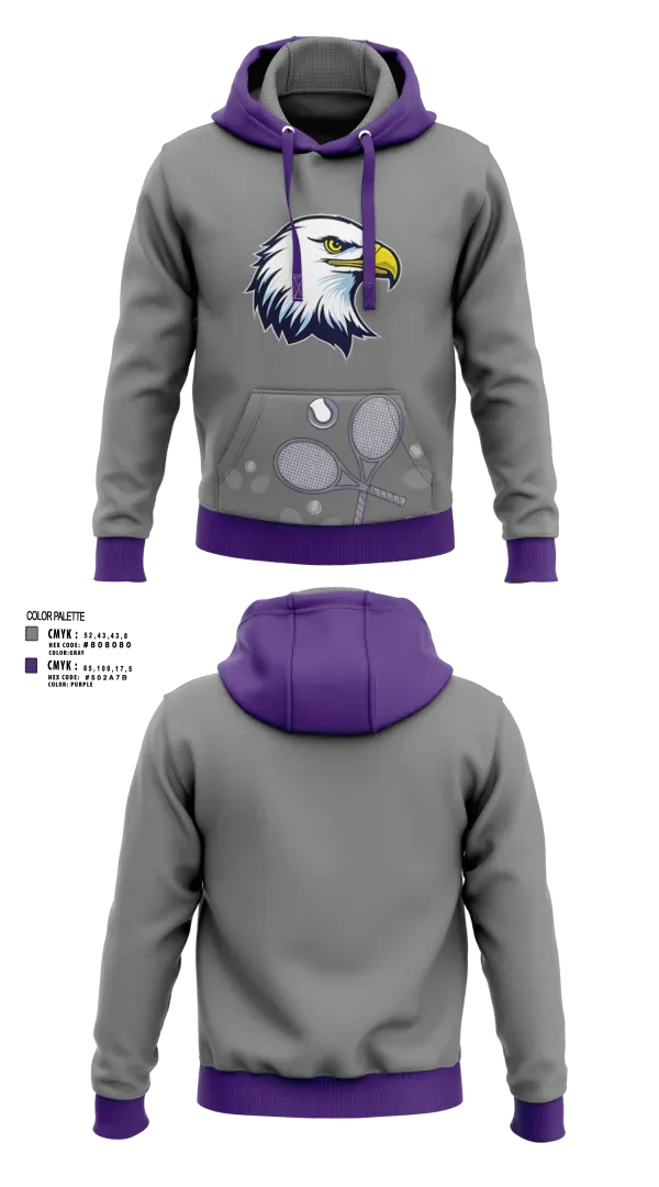Hoodie, Albion Purple Eagles, Tennis, Teamtime, Team time, sublimation, custom sports apparel, team uniforms, spirit wear, spiritwear, sports uniforms, custom shirts, team store, custom team store, fundraiser sports, apparel fundraiser