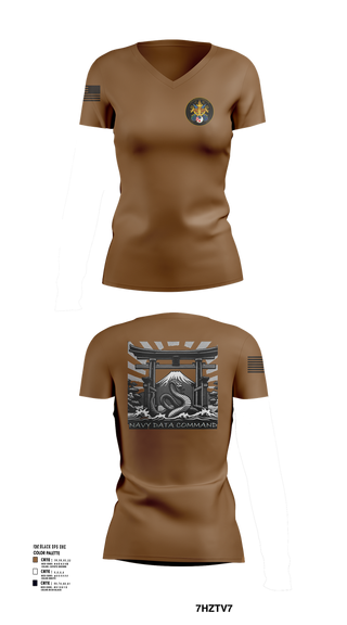 Womens Short Sleeve Vneck Shirt, Navy Data Command, , Teamtime, Team time, sublimation, custom sports apparel, team uniforms, spirit wear, spiritwear, sports uniforms, custom shirts, team store, custom team store, fundraiser sports, apparel fundraiser
