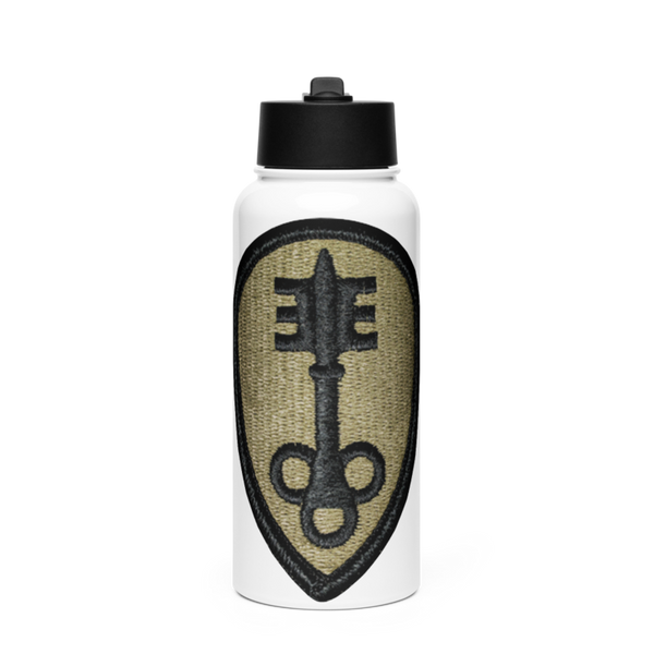 346th MP CO 2nd Platoon 58135548 Stainless Steel Water Bottle with a Straw Lid