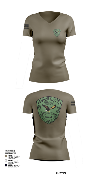 Etowah County JSOG 23168603 Women's Short Sleeve V-neck Shirt - 101