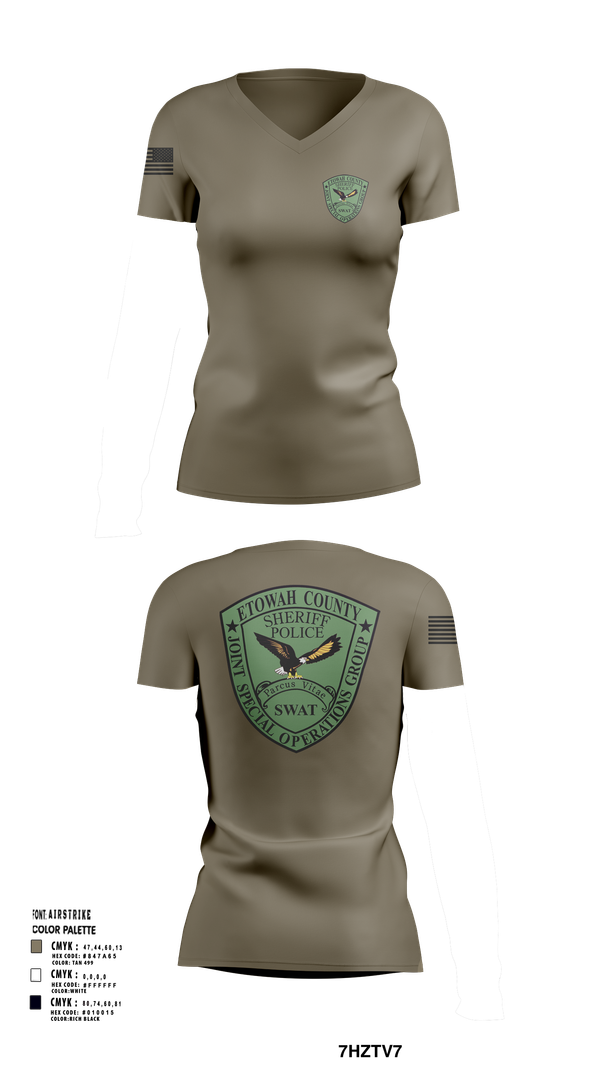 Womens Short Sleeve Vneck Shirt, Etowah County JSOG, , Teamtime, Team time, sublimation, custom sports apparel, team uniforms, spirit wear, spiritwear, sports uniforms, custom shirts, team store, custom team store, fundraiser sports, apparel fundraiser