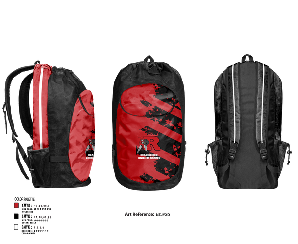 Gear Bag, Reading Red Knights Soccer, Women's Soccer, Teamtime, Team time, sublimation, custom sports apparel, team uniforms, spirit wear, spiritwear, sports uniforms, custom shirts, team store, custom team store, fundraiser sports, apparel fundraiser