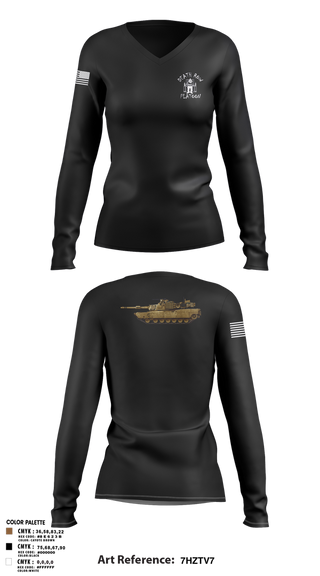 Womens Long Sleeve Vneck Shirt, Death Row Platoon, Tomahawk Troop, 5/4 CAV, 2ABCT, 1ID, , Teamtime, Team time, sublimation, custom sports apparel, team uniforms, spirit wear, spiritwear, sports uniforms, custom shirts, team store, custom team store, fundraiser sports, apparel fundraiser
