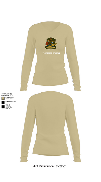 Task Force Spartan 82789422 Women's Long Sleeve V-neck Shirt - 82