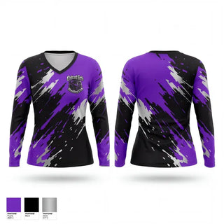 Womens Long Sleeve Vneck Shirt, Outcast Girls Wrestling Club, Wrestling, Teamtime, Team time, sublimation, custom sports apparel, team uniforms, spirit wear, spiritwear, sports uniforms, custom shirts, team store, custom team store, fundraiser sports, apparel fundraiser