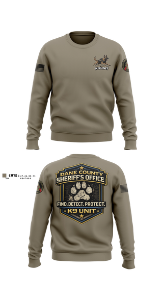 Crew Neck Sweatshirt, Dane County K9, Police, Teamtime, Team time, sublimation, custom sports apparel, team uniforms, spirit wear, spiritwear, sports uniforms, custom shirts, team store, custom team store, fundraiser sports, apparel fundraiser
