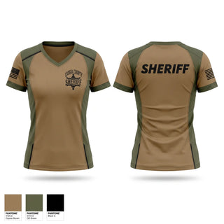 Womens Short Sleeve Vneck Shirt, Cassia County Sheriff’s Office, Police, Teamtime, Team time, sublimation, custom sports apparel, team uniforms, spirit wear, spiritwear, sports uniforms, custom shirts, team store, custom team store, fundraiser sports, apparel fundraiser