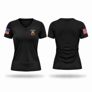 Womens Short Sleeve Vneck Shirt, Carrollton, Police, Teamtime, Team time, sublimation, custom sports apparel, team uniforms, spirit wear, spiritwear, sports uniforms, custom shirts, team store, custom team store, fundraiser sports, apparel fundraiser