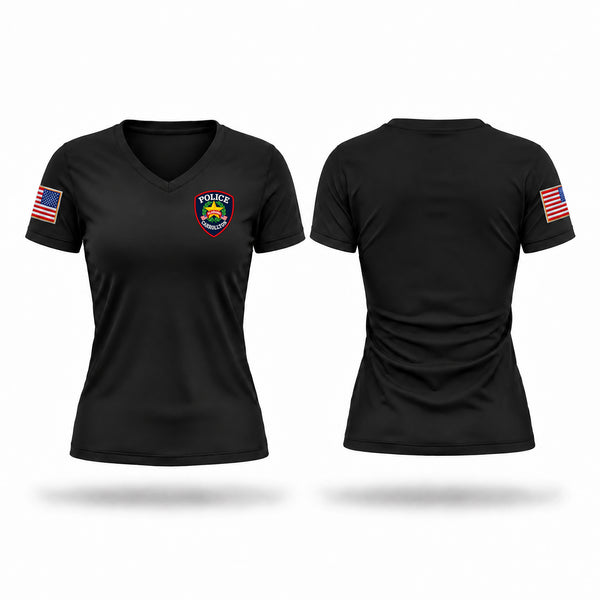 Womens Short Sleeve Vneck Shirt, Carrollton, Police, Teamtime, Team time, sublimation, custom sports apparel, team uniforms, spirit wear, spiritwear, sports uniforms, custom shirts, team store, custom team store, fundraiser sports, apparel fundraiser