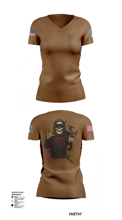 D Co. UAS Platoon 19451527 Women's Short Sleeve V-neck Shirt - 101