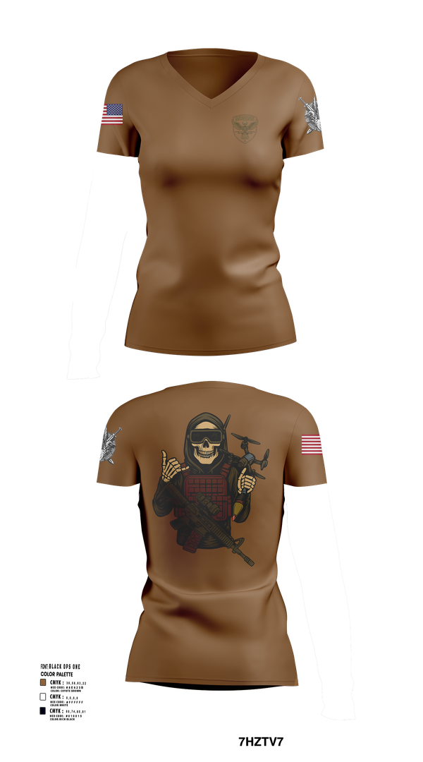 Womens Short Sleeve Vneck Shirt, D Co. UAS Platoon, , Teamtime, Team time, sublimation, custom sports apparel, team uniforms, spirit wear, spiritwear, sports uniforms, custom shirts, team store, custom team store, fundraiser sports, apparel fundraiser