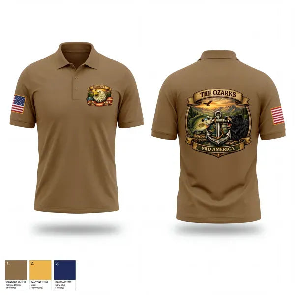 Short Sleeve Performance Polo, Ozark Mid America, Navy, Teamtime, Team time, sublimation, custom sports apparel, team uniforms, spirit wear, spiritwear, sports uniforms, custom shirts, team store, custom team store, fundraiser sports, apparel fundraiser