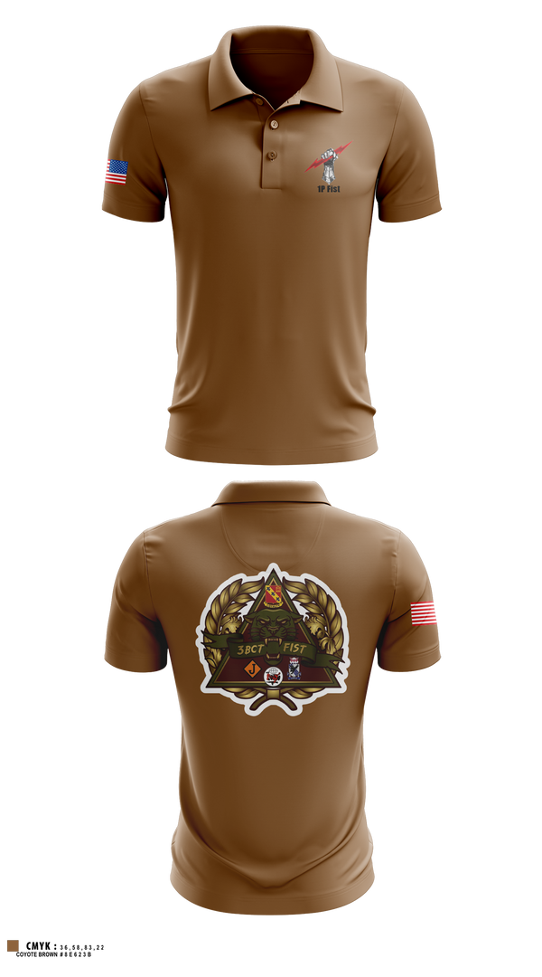 Short Sleeve Performance Polo, 1P FIST, Army, Teamtime, Team time, sublimation, custom sports apparel, team uniforms, spirit wear, spiritwear, sports uniforms, custom shirts, team store, custom team store, fundraiser sports, apparel fundraiser