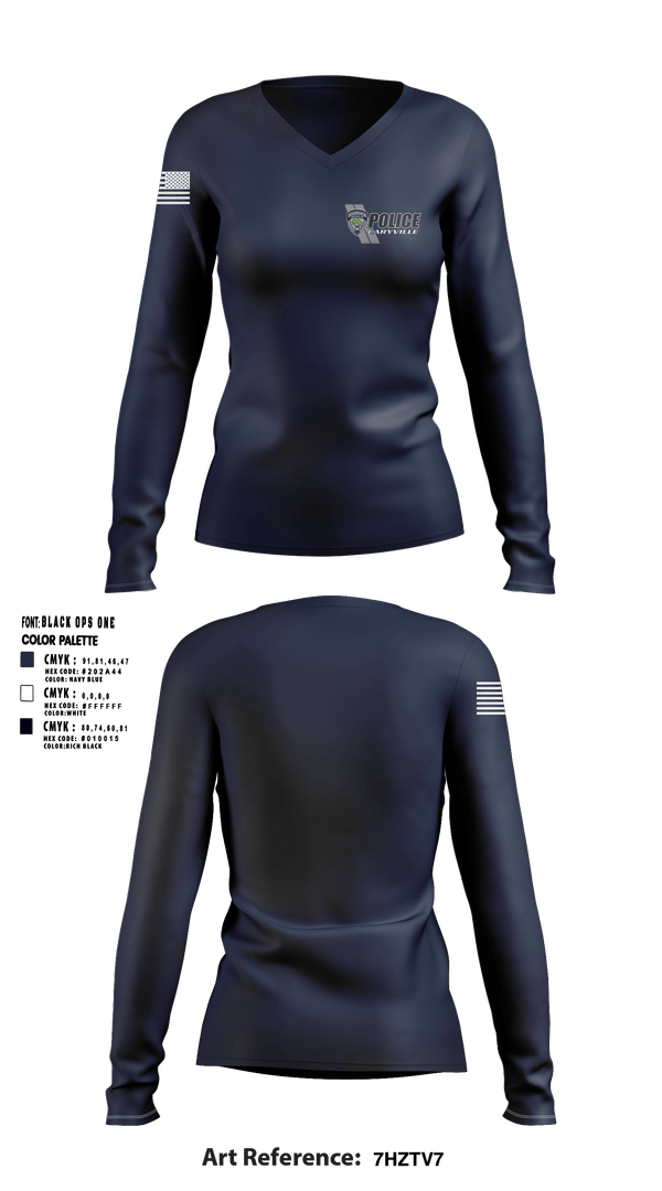 Womens Long Sleeve Vneck Shirt, Police, Police, Teamtime, Team time, sublimation, custom sports apparel, team uniforms, spirit wear, spiritwear, sports uniforms, custom shirts, team store, custom team store, fundraiser sports, apparel fundraiser