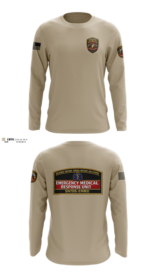 Long Sleeve Performance Shirt, Sicangu Nation Tribal Defense Solutions Emergency Medical Response Unit (SNTDS‑EMRU), EMS/EMT, Teamtime, Team time, sublimation, custom sports apparel, team uniforms, spirit wear, spiritwear, sports uniforms, custom shirts, team store, custom team store, fundraiser sports, apparel fundraiser