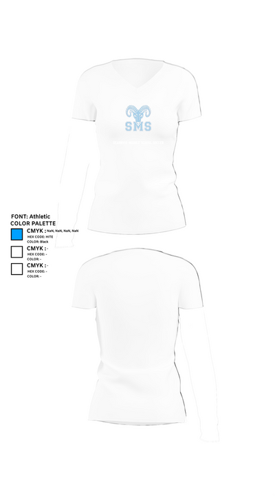 Seabrook Middle School Soccer 93548407 Women's Short Sleeve V-neck Shirt - 18