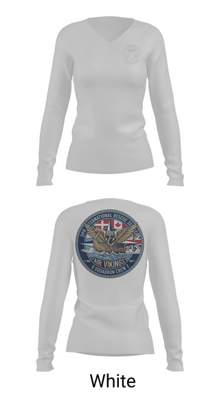 Womens Long Sleeve Vneck Shirt, 6 Squadron Crew 2, , Teamtime, Team time, sublimation, custom sports apparel, team uniforms, spirit wear, spiritwear, sports uniforms, custom shirts, team store, custom team store, fundraiser sports, apparel fundraiser