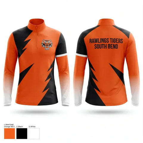 Quarter Zip Jacket, Rawlings Tigers South Bend, Baseball, Teamtime, Team time, sublimation, custom sports apparel, team uniforms, spirit wear, spiritwear, sports uniforms, custom shirts, team store, custom team store, fundraiser sports, apparel fundraiser