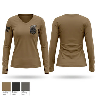 Womens Long Sleeve Vneck Shirt, Alpha FMS, Army, Teamtime, Team time, sublimation, custom sports apparel, team uniforms, spirit wear, spiritwear, sports uniforms, custom shirts, team store, custom team store, fundraiser sports, apparel fundraiser