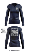 North East Police Department Women's Long Sleeve V-neck Shirt - 1