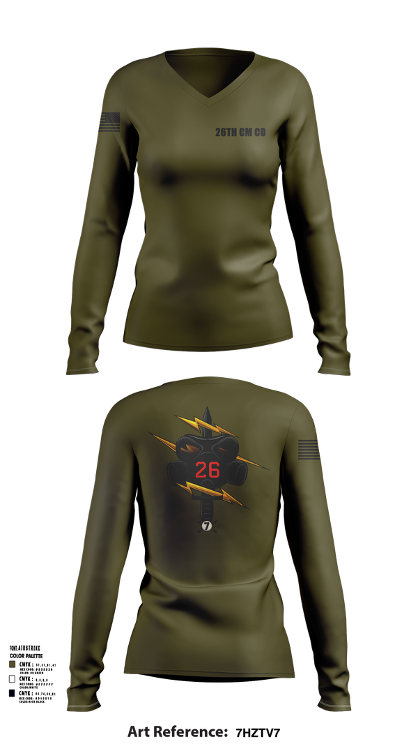 Womens Long Sleeve Vneck Shirt, 26th CM Co, , Teamtime, Team time, sublimation, custom sports apparel, team uniforms, spirit wear, spiritwear, sports uniforms, custom shirts, team store, custom team store, fundraiser sports, apparel fundraiser