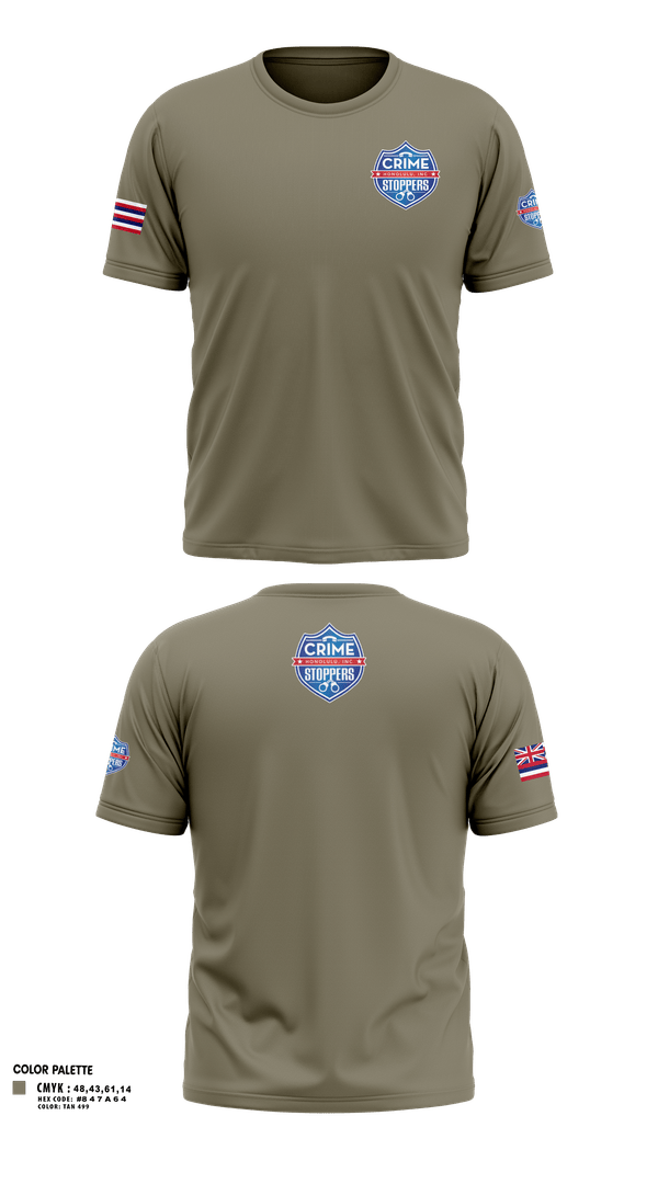 Old School Cotton Feel Shirt, CrimeStoppers Honolulu, Police, Teamtime, Team time, sublimation, custom sports apparel, team uniforms, spirit wear, spiritwear, sports uniforms, custom shirts, team store, custom team store, fundraiser sports, apparel fundraiser