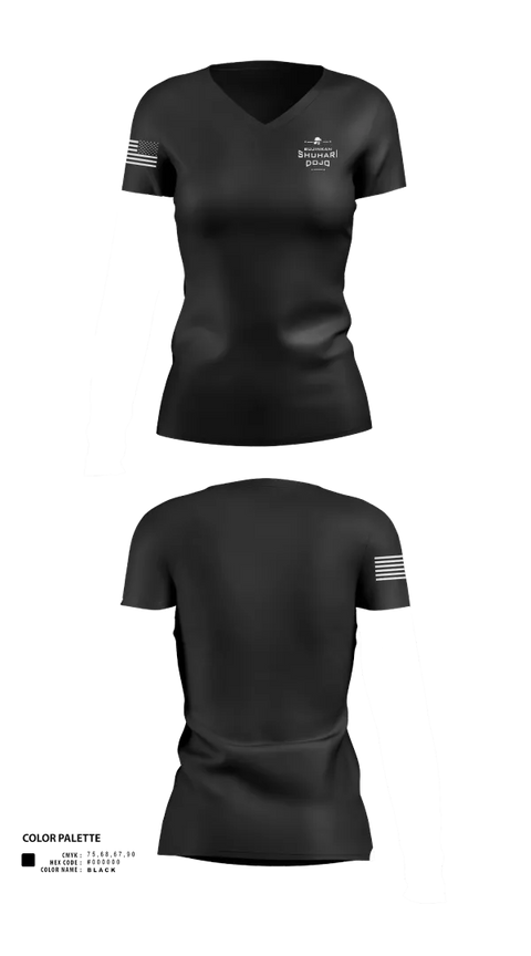 Womens Short Sleeve Vneck Shirt, Shuhari Dojo, , Teamtime, Team time, sublimation, custom sports apparel, team uniforms, spirit wear, spiritwear, sports uniforms, custom shirts, team store, custom team store, fundraiser sports, apparel fundraiser