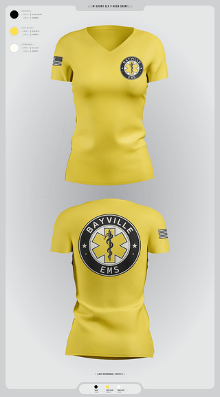 Womens Short Sleeve Vneck Shirt, Bayville EMS, , Teamtime, Team time, sublimation, custom sports apparel, team uniforms, spirit wear, spiritwear, sports uniforms, custom shirts, team store, custom team store, fundraiser sports, apparel fundraiser