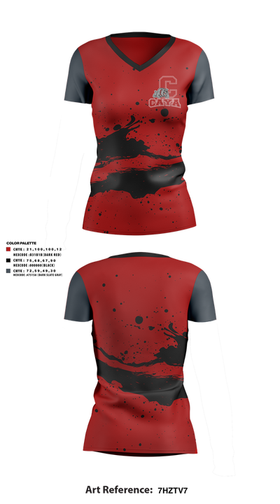 CAYA 85687424 Women's Short Sleeve V-neck Shirt - 1