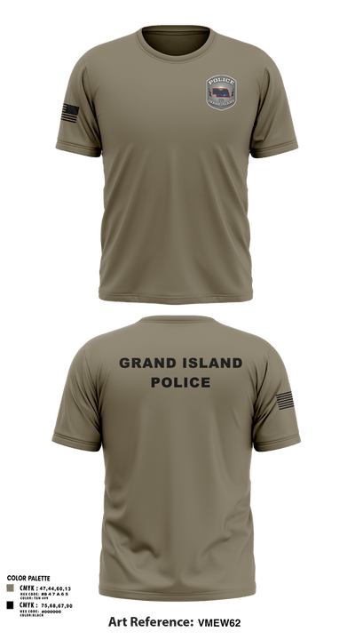 Grand Island Police Department 91612603 Short Sleeve Performance Shirt - 33