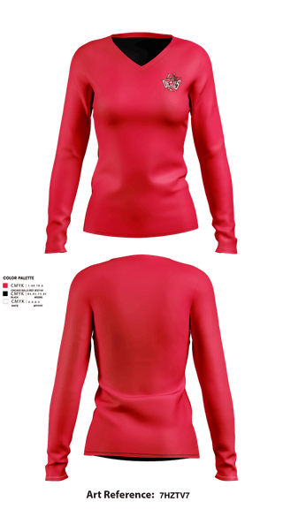 Womens Long Sleeve Vneck Shirt, Red Springs Red Devils, Women's Basketball, Teamtime, Team time, sublimation, custom sports apparel, team uniforms, spirit wear, spiritwear, sports uniforms, custom shirts, team store, custom team store, fundraiser sports, apparel fundraiser