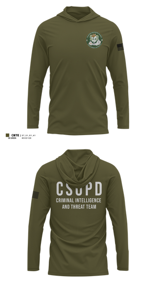 Long Sleeve Performance Shirt with hood, Criminal Intelligence and Threat Team, Police, Teamtime, Team time, sublimation, custom sports apparel, team uniforms, spirit wear, spiritwear, sports uniforms, custom shirts, team store, custom team store, fundraiser sports, apparel fundraiser