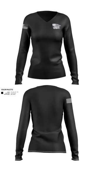 Womens Long Sleeve Vneck Shirt, McBee Police Department, , Teamtime, Team time, sublimation, custom sports apparel, team uniforms, spirit wear, spiritwear, sports uniforms, custom shirts, team store, custom team store, fundraiser sports, apparel fundraiser