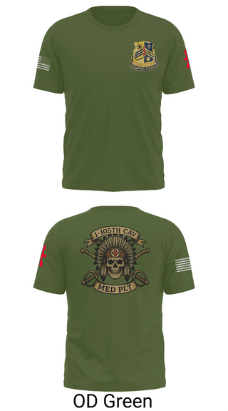 Old School Cotton Feel Shirt, 1-105th cavalry, Army, Teamtime, Team time, sublimation, custom sports apparel, team uniforms, spirit wear, spiritwear, sports uniforms, custom shirts, team store, custom team store, fundraiser sports, apparel fundraiser