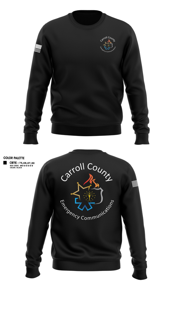 Crew Neck Sweatshirt, Carroll County Emergency Communications, Police, Teamtime, Team time, sublimation, custom sports apparel, team uniforms, spirit wear, spiritwear, sports uniforms, custom shirts, team store, custom team store, fundraiser sports, apparel fundraiser