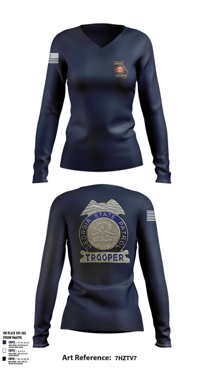 Post 45 22430513 Women's Long Sleeve V-neck Shirt - 1