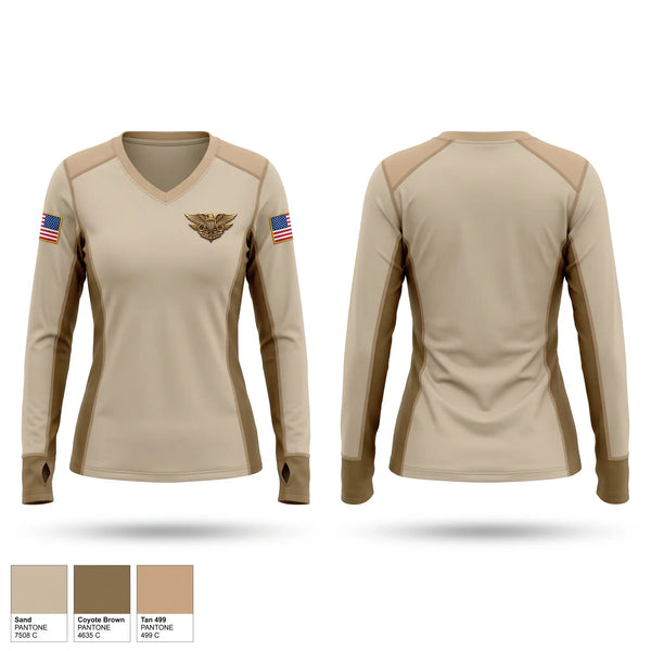 Womens Long Sleeve Vneck Shirt, CAP, Police, Teamtime, Team time, sublimation, custom sports apparel, team uniforms, spirit wear, spiritwear, sports uniforms, custom shirts, team store, custom team store, fundraiser sports, apparel fundraiser