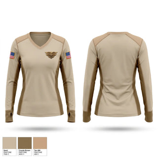 Womens Long Sleeve Vneck Shirt, CAP, Police, Teamtime, Team time, sublimation, custom sports apparel, team uniforms, spirit wear, spiritwear, sports uniforms, custom shirts, team store, custom team store, fundraiser sports, apparel fundraiser