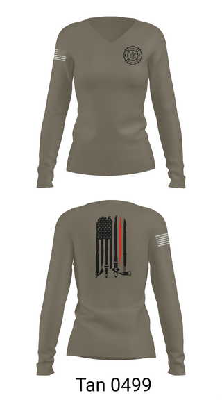 Womens Long Sleeve Vneck Shirt, Odessa Fire Department, Fire Department, Teamtime, Team time, sublimation, custom sports apparel, team uniforms, spirit wear, spiritwear, sports uniforms, custom shirts, team store, custom team store, fundraiser sports, apparel fundraiser