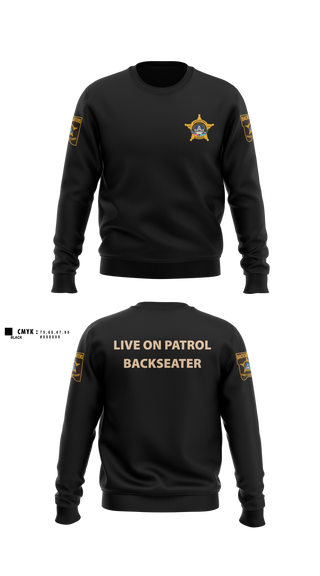Crew Neck Sweatshirt, RCSO BACKSEATERS, Police, Teamtime, Team time, sublimation, custom sports apparel, team uniforms, spirit wear, spiritwear, sports uniforms, custom shirts, team store, custom team store, fundraiser sports, apparel fundraiser