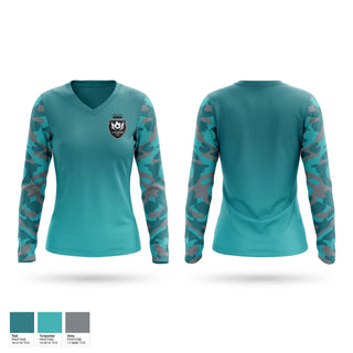 Womens Long Sleeve Vneck Shirt, MAMIS F.C, Women's Soccer, Teamtime, Team time, sublimation, custom sports apparel, team uniforms, spirit wear, spiritwear, sports uniforms, custom shirts, team store, custom team store, fundraiser sports, apparel fundraiser
