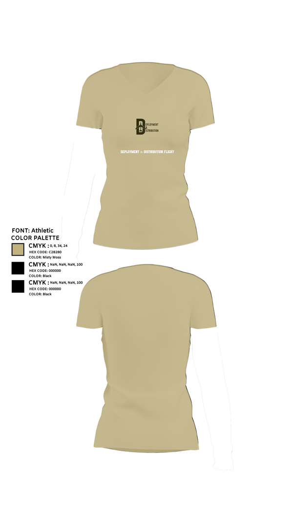 Womens Short Sleeve Vneck Shirt, Deployment & Distribution Flight, , Teamtime, Team time, sublimation, custom sports apparel, team uniforms, spirit wear, spiritwear, sports uniforms, custom shirts, team store, custom team store, fundraiser sports, apparel fundraiser