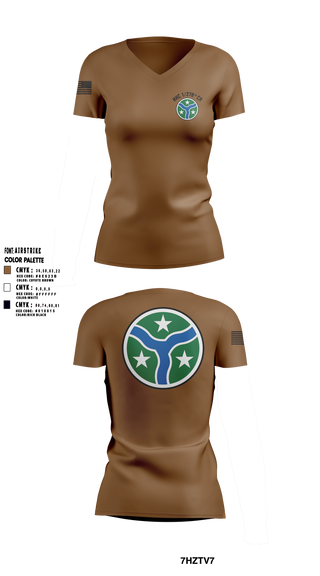 Womens Short Sleeve Vneck Shirt, HHC 278TH CR, National Guard, Teamtime, Team time, sublimation, custom sports apparel, team uniforms, spirit wear, spiritwear, sports uniforms, custom shirts, team store, custom team store, fundraiser sports, apparel fundraiser