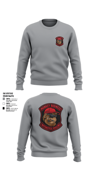 Crew Neck Sweatshirt, Monkey Business Motorcycke Hauling, , Teamtime, Team time, sublimation, custom sports apparel, team uniforms, spirit wear, spiritwear, sports uniforms, custom shirts, team store, custom team store, fundraiser sports, apparel fundraiser