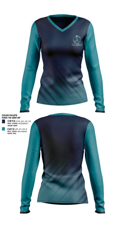 Somerset Sky Pointe Men's Soccer 8963849 Women's Long Sleeve V-neck Shirt - 1