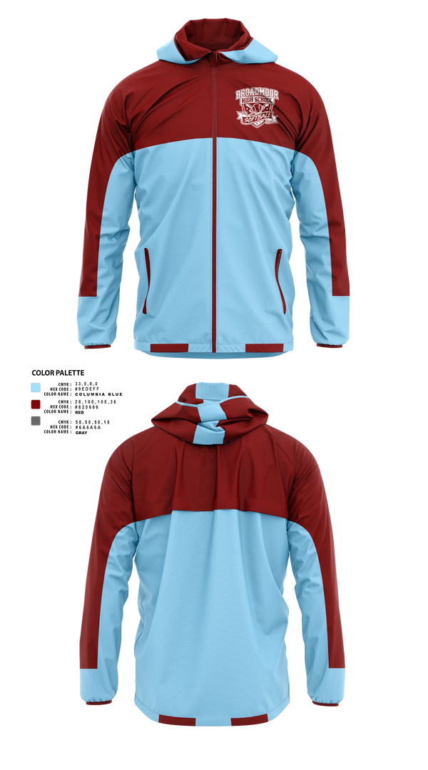 Windbreaker, Broadmoor High School Softball, Softball, Teamtime, Team time, sublimation, custom sports apparel, team uniforms, spirit wear, spiritwear, sports uniforms, custom shirts, team store, custom team store, fundraiser sports, apparel fundraiser